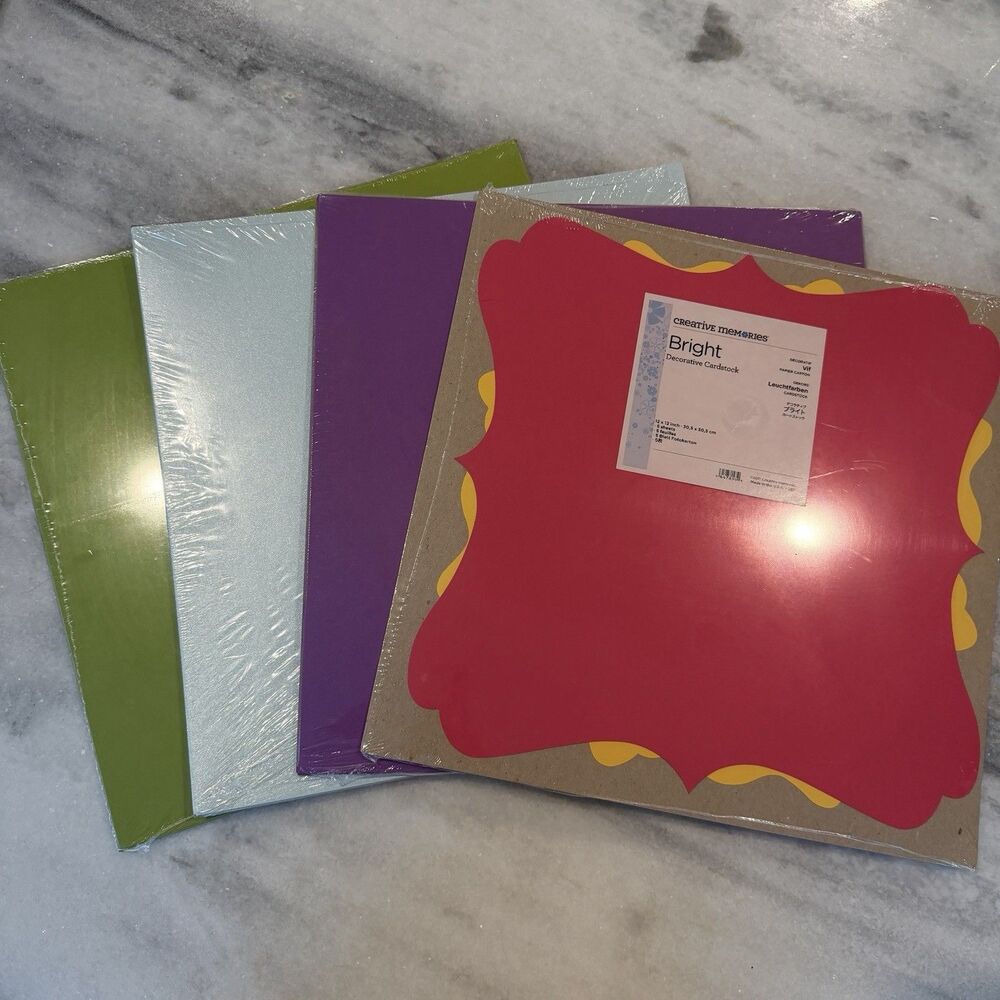 Creative Memories Cardstock Bundle Grape Ice Blue Shimmer Green Apple Brights